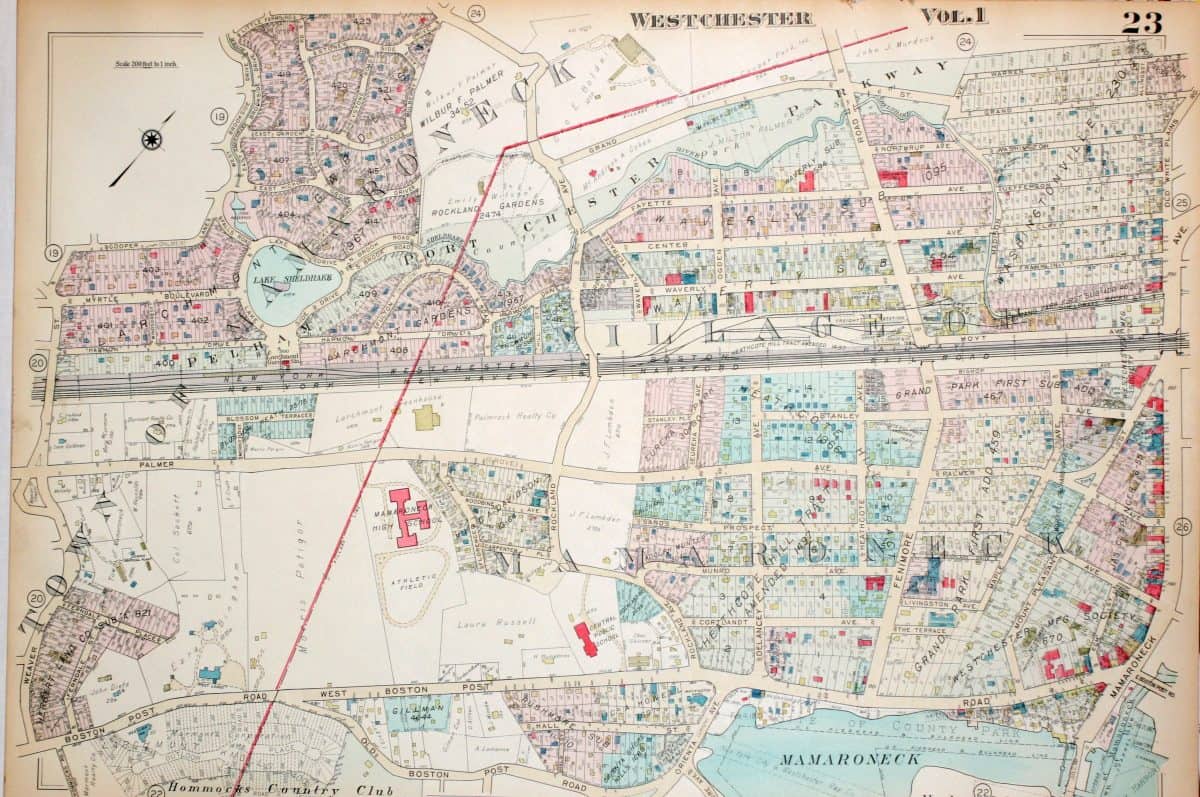 antique map larchmont