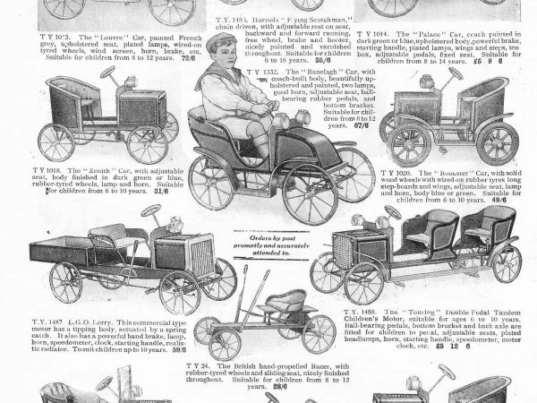 No. 277a Harrod’s Toy Riding Cars, 1914