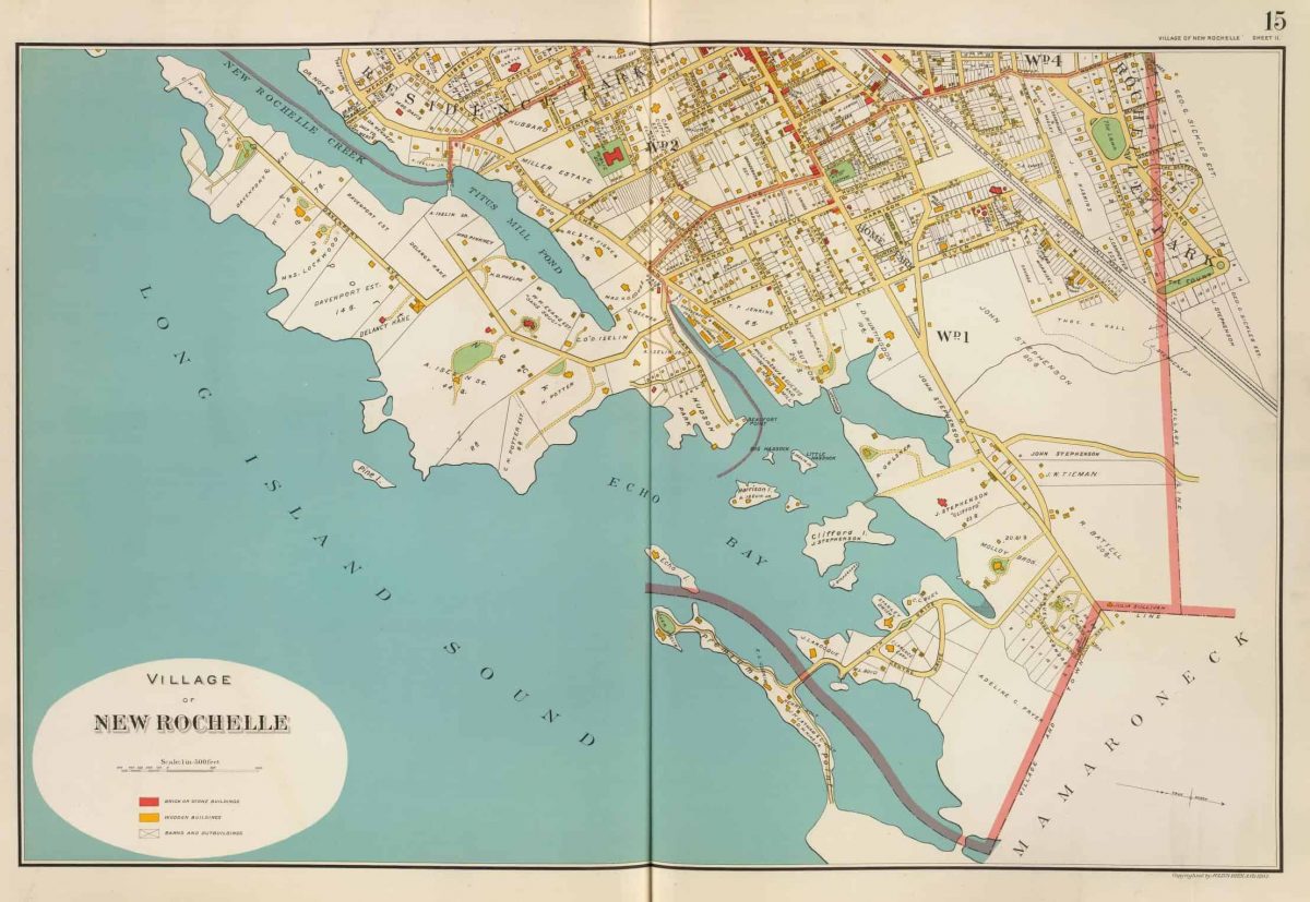 antique map new rochelle