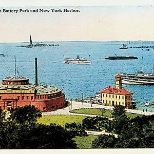 #5399 Aquarium in Battery Park and New York Harbor, ca1920