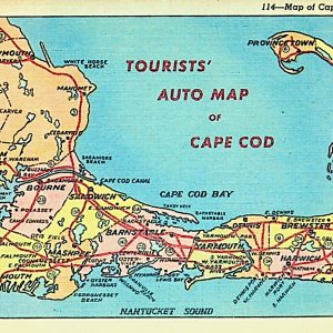 #5575 Tourists’ Auto Map of Cape Cod, ca1930s