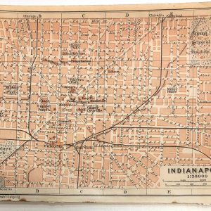 No.2383 Original 1909 small map of Indianapolis