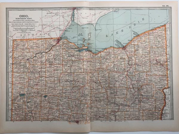 No.4951 Original 1903 map of Ohio (Northern Part)