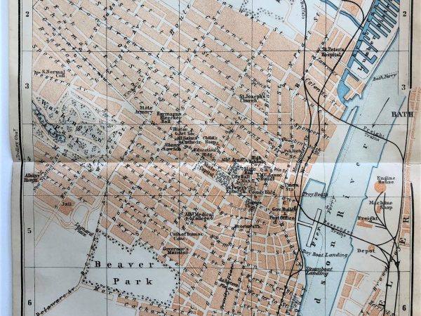 Original 1909 small Map of Albany, New York