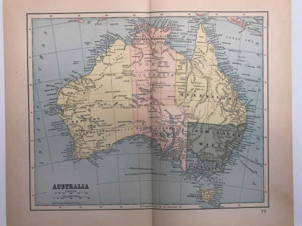 No.5295 Original 1892 Map of Australia