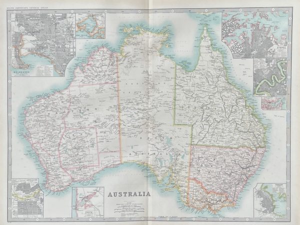 No.6286 Original 1910 Map of Australia