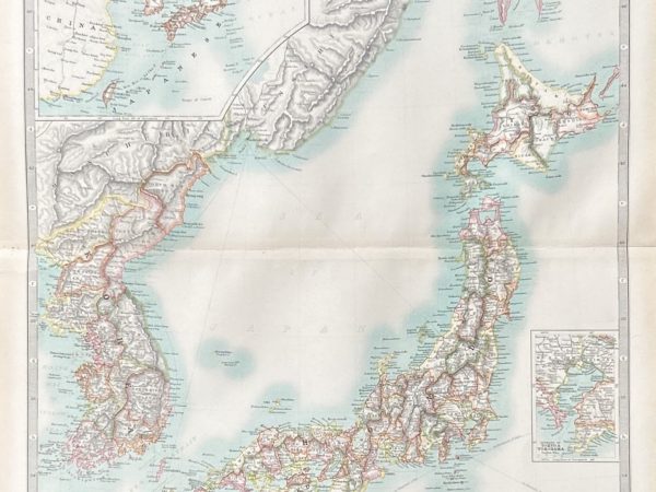 No.6288 Original 1909 Map of Japan & Korea