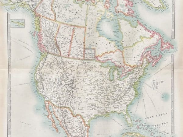 No.6283 Original 1909 Map of North America